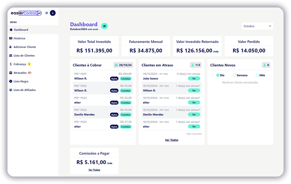 Dashboard easierControl